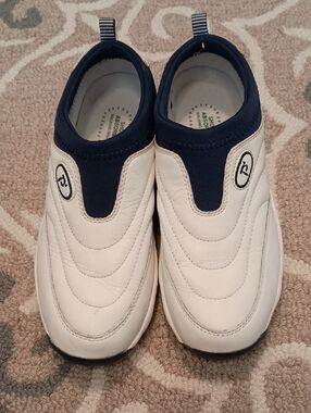 Propet Slip-On Men's Sneakers in White and Navy